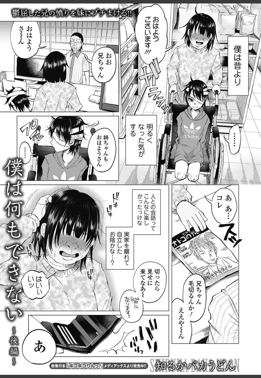 引きこもりの兄が四肢欠損した妹の世話をさせられ、やがて取り返しのつかない関係へ